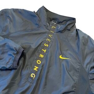 Nike Livestrong Windbreaker Pullover Jacket Men's Large Black Yellow